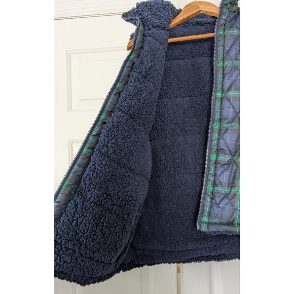 Crown & Ivy Reversible Plaid Fleece Puffy Vest - Picture 8 of 8